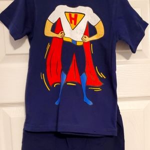 Boys, Navy/Super hero,  2-piece short set, size 4T